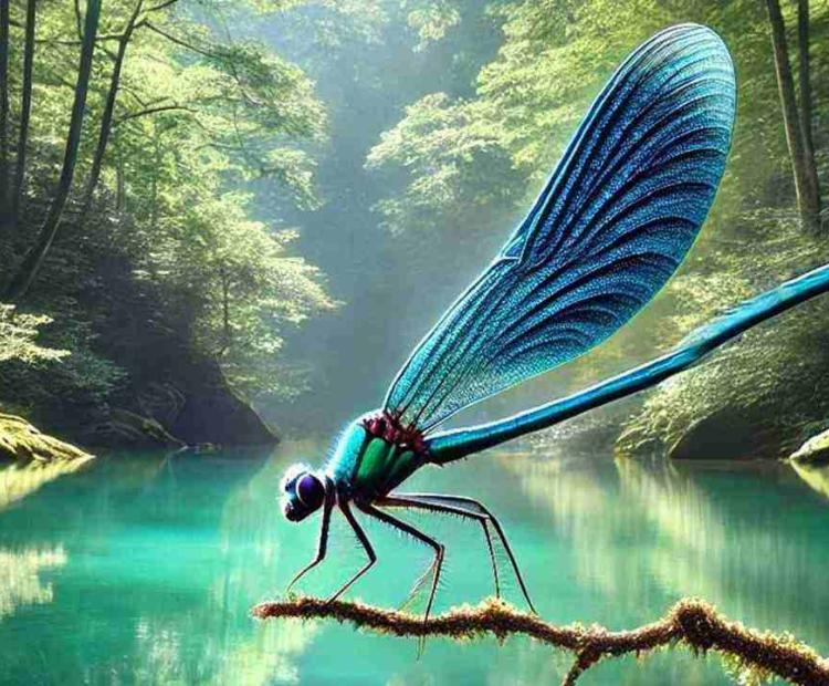A mesmerizing dragonfly spotted near a North Carolina pond, its wings shimmering in the sun.